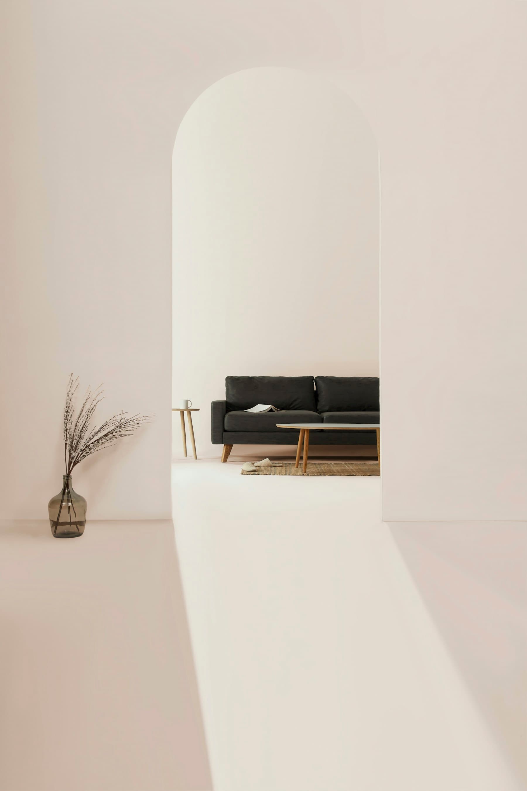 A Najmat interior with low seating and warm stone